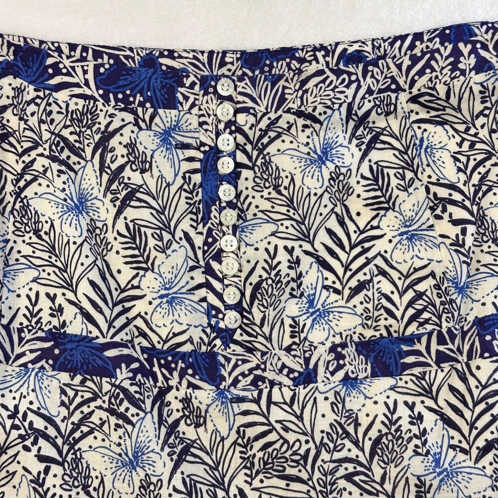 KAREN MILLEN Skirt Blue Floral Tiered Fit & Flare Sz 6 Feminine Butterfly Boho - Picture 9 of 14